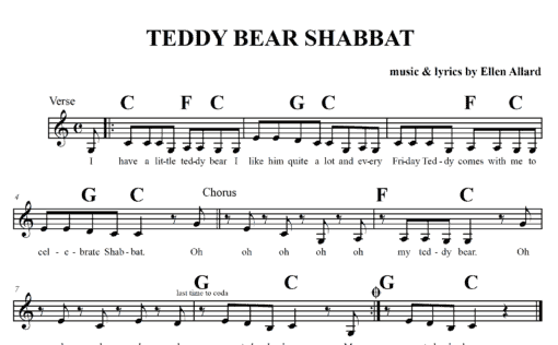 Teddy Bear Shabbat - Sheet Music