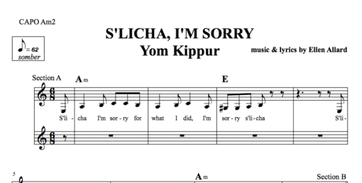 S'licha I'm Sorry - Sheet Music