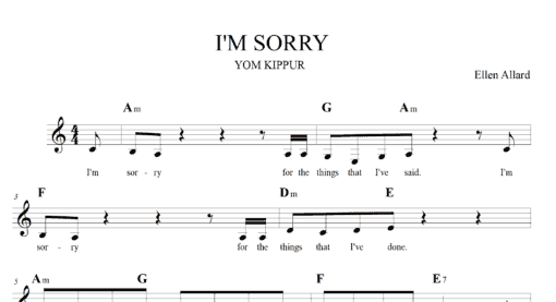 I'm Sorry For The Things That I've Said - Sheet Music