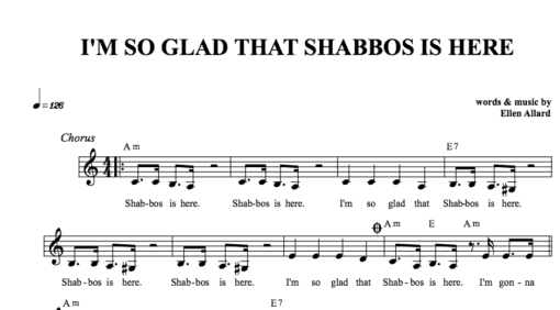 I'm So Glad That Shabbos Is Here - Sheet Music + Bonus Lyric/Chord Sheet