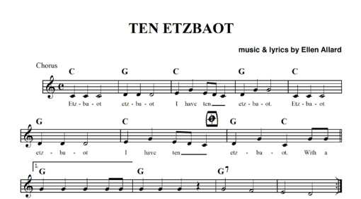 Ten Etzbaot - Sheet Music + Bonus Lyric/Chord Sheet