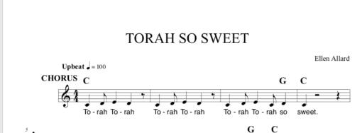 Torah So Sweet - Sheet Music + Bonus Lyric/Chord Sheet
