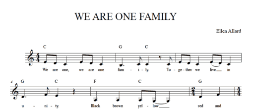 We Are One Family - Sheet Music