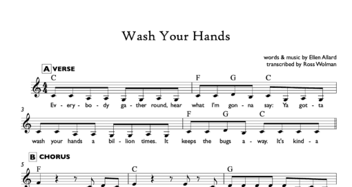 Wash Your Hands - Sheet Music