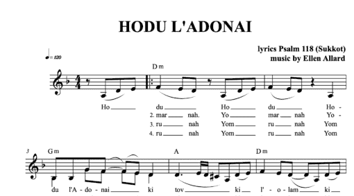 Hodu L'Adonai - Sheet Music