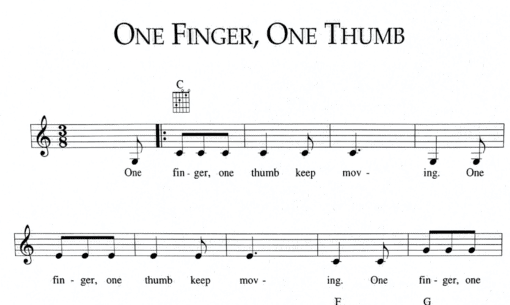 One Finger, One Thumb - Sheet Music