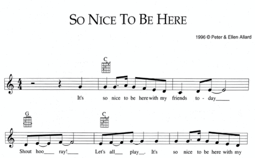 So Nice To Be Here - Sheet Music