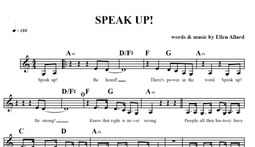 Speak Up - Sheet Music