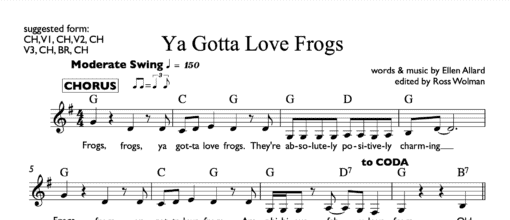 Ya Gotta Love Frogs - Sheet Music + BONUS Lyrics/Chord Sheet