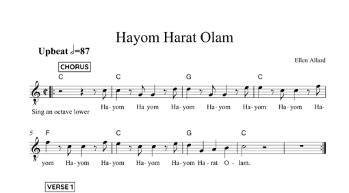 Hayom Harat Olam - Sheet Music